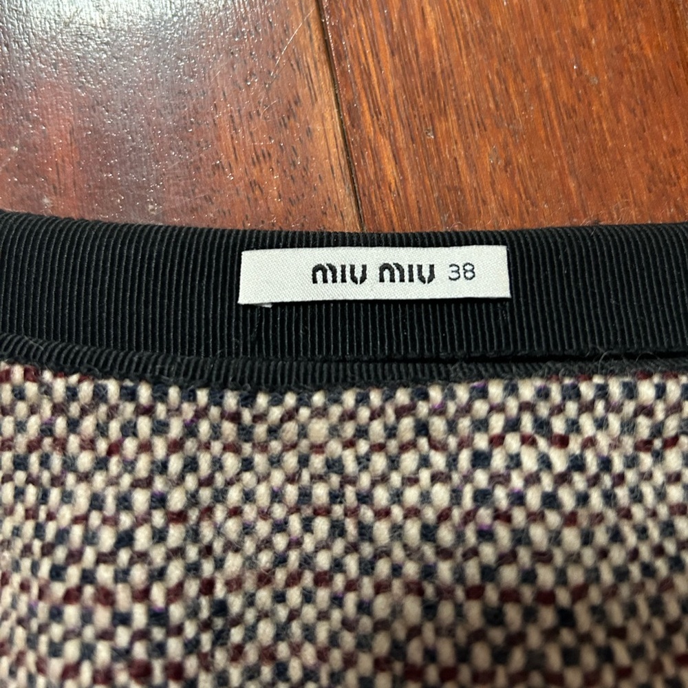 Vintage miu miu tweed mini skirt
